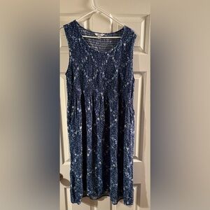 Croft & Barrow Navy Floral SZ XL Midi Dress